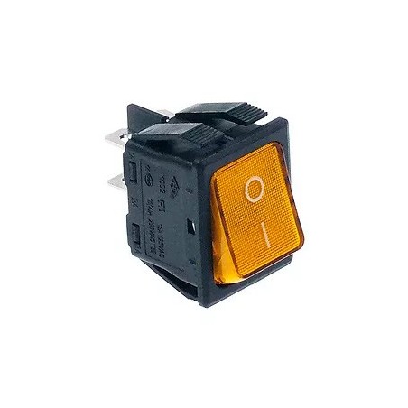 toggle switch 30x22mm orange 2NO 250V 16A illuminated 0-I