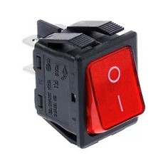 toggle switch 30x22mm red 2NO 250V 16A illuminated 0-I