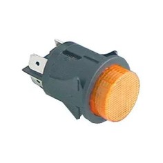 interruptor pulsante montagem ø 25mm amarelo 2NO 250V 16A iluminado emenda conector Faston 6,3mm