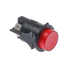 interruptor pulsante montaje ø 25mm rojo 2NO 250V 16A iluminado