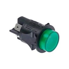 INTERRUPTEUR POUSSOIR MONTAGE 30X22mm ROND VERT 2NO 250V 16A ÉCLAIRÉ 345161