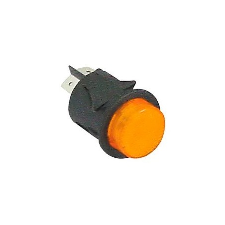 pulsador montaje ø 25mm verde 2NO 250V 16A iluminado empalme conector Faston 6,3mm