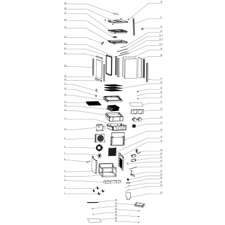 White upper cover showcase RT-235L RT-280L VRV-17 breakdown number 29 2.5.1.04.059 1.1.C.C02.22