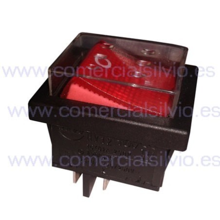 Interruptor basculante rojo con protector KEDU HY12 ZCK100S  ZCK165BT 301005