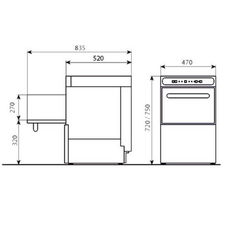 Dishwasher basket 40X40 GE-400B with Drain Pump Marchef