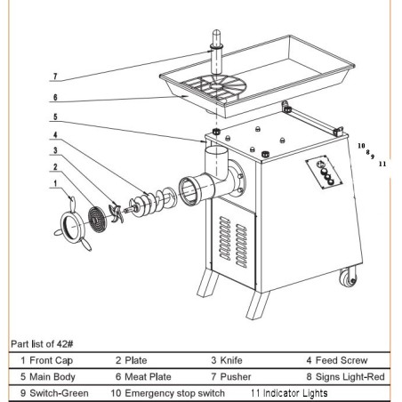 TK-42 Stainless Steel Meat Grinder