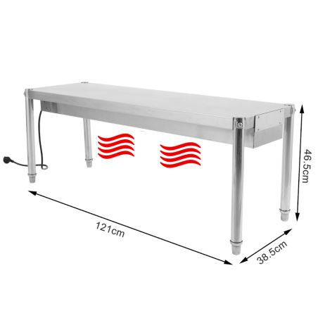 Étagère chauffante de 1200 mm avec 1 niveau