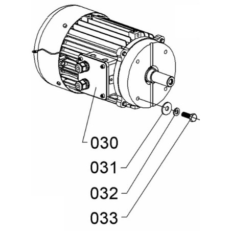 Moteur de scie Medoc BGR-400 C/F 4CV III 230/400 50HZ 18NM 33412-F18 + vis STL à filetage gauche