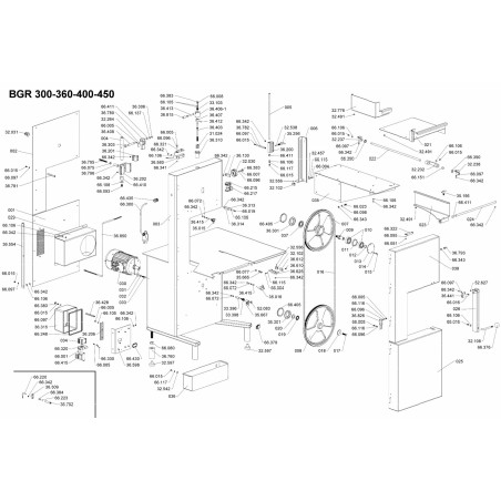 Moteur de scie Medoc BGR-400 C/F 4CV III 230/400 50HZ 18NM 33412-F18 + vis STL à filetage gauche