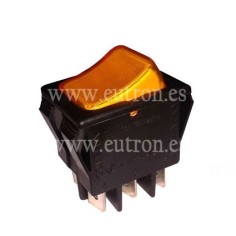 Interrupteur à bascule 30x22mm orange 2CO 250V 16A