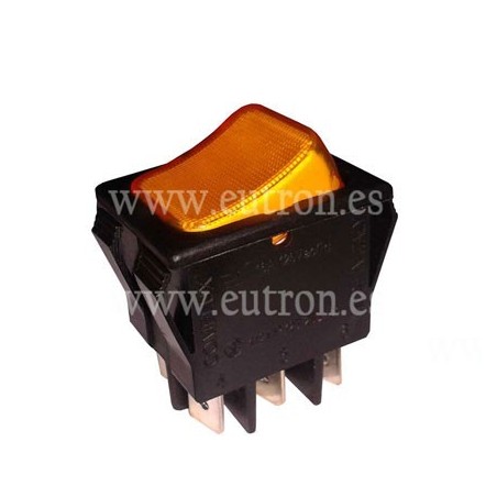 Botão basculante 30x22mm laranja 2CO 250V 16A