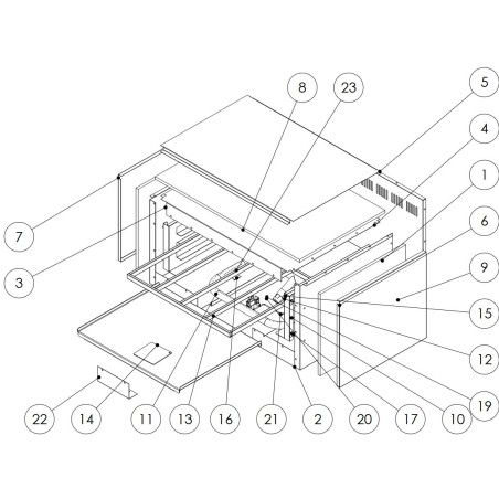 Brûleur de four de cuisine DRNKU4 DRNKU-1060-002.010.00 450x300mm Ø22mm