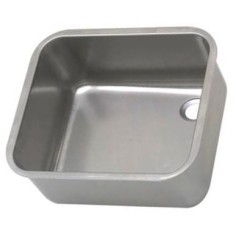 Pia para soldar com aba 400x400x250mm aço inoxidável AISI 304 espessura de 1mm