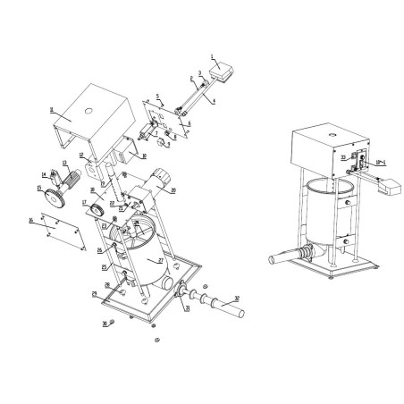 Écrou emboutisseur électrique en acier inoxydable M58 pas 3 Détail numéro 31