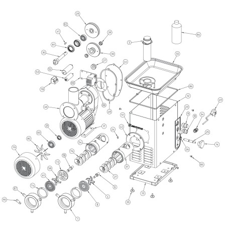 Anel suplemento ungir picadora de carne Sammic PS-22 74a