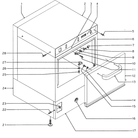 Fermeture complète lave-vaisselle Fagor FI-12 FI-18 FI-22 Z850601 504240