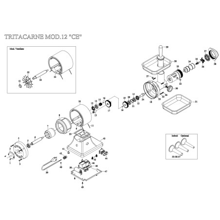 Oil cap for Fama grinder 12 Spare part number 27 F2112 FAMA TG 12 FAMA TS 12