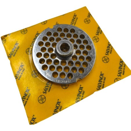 Placa Picadora de carne 22 Taladro 8mm con pivote 2 Muescas Inoxidable Enterprise Salvinox