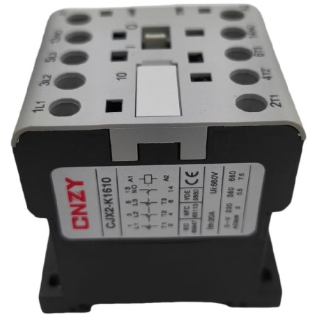 Minicontactor 16A bobina 380Vac contacto auxliar abierto NA CJX2-K1610