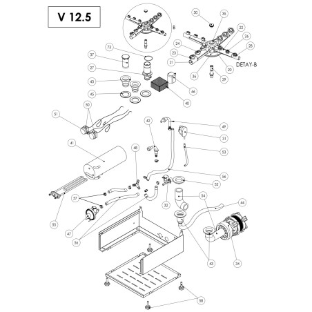 Raccord central de lavage Ozti 2710.F0024.03 6262.00024.03 OBY 35 40 1080