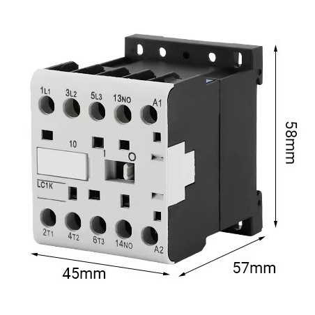 Minicontactor 16A bobina 220Vac contacto auxliar abierto NA CJX2-K1610
