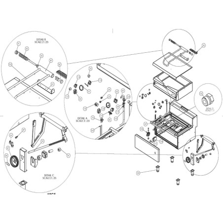 Mola Tampa panela basculante Ozti 6205.00010.05 L210mm L150mm Ø34mm Fio 6mm