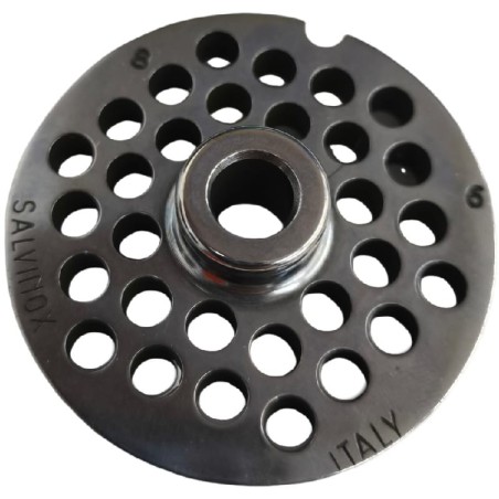 Plaque hachoir à viande 8 Perçage 6mm avec pivot 1 Encoche Inoxydable Enterprise Salvinox