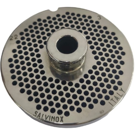 Placa Picadora de carne 22 taladro 3mm Con Pivote  1 muesca Inoxidable Enterprise