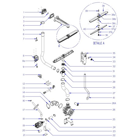 Fagor washing tree 12150548 upper branch conduit 619469 114695