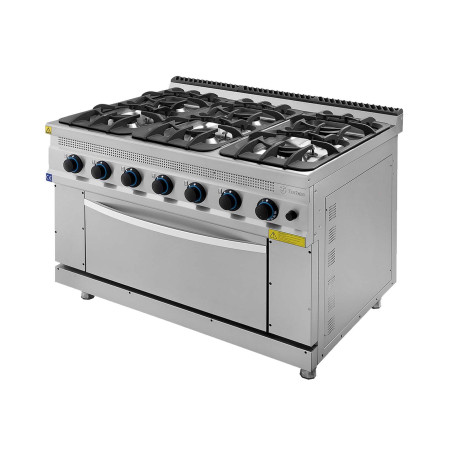 Cocina Gas con Horno Serie 930 TURHAN 1200mm 6 Fuegos Nueva Fin de serie