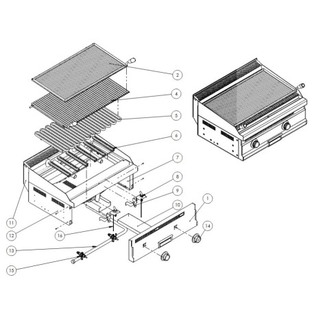 Brûleur Turhan TC.6LG801 TC.6.LG411 Barbecue Frytop 300x260mm