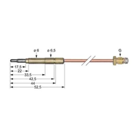 thermocouple connection for connector Ø6.0(6.5)mm M8x1 L 600mm Turhan