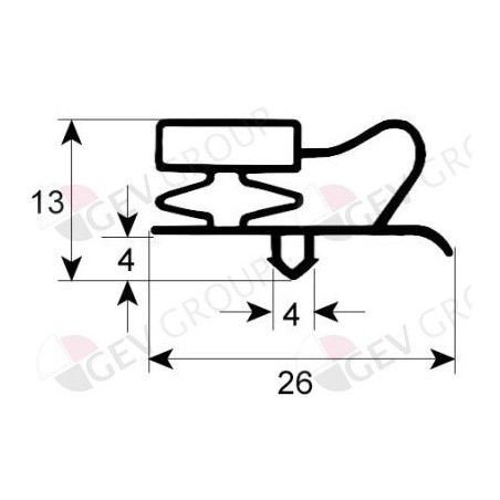 Junta para frigorífico perfil 9013 An 380mm L 585mm FAGOR CORECO