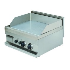 Fry-Top a gás duplo Série 600 GG606SG 600mm placa lisa-ranhurada