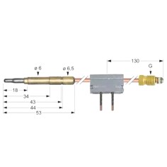 termopar com interruptor plugue ø6,0mm M9x1 L 600mm 102069