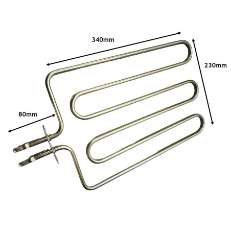 Resistencia Salamandra 2500W 420x210mm tubo 8mm M12x1,5