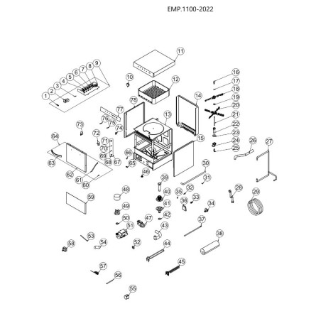Right plastic corner Dishwasher EUT.1100 EUT.500 M.ENJ-ERS-PLS-BYM-061