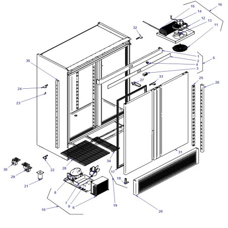 Armário duplo refrigerado ARS-1204 HC 4 x 1/2 portas