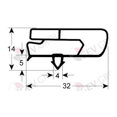 Gasket for refrigerator profile 9797 Width 1435mm Length 615mm CORECO FAGOR