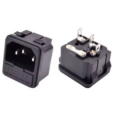 Connecteur C14 IEC320 à 3 broches avec porte-fusible prise de courant électrique 10A 250V