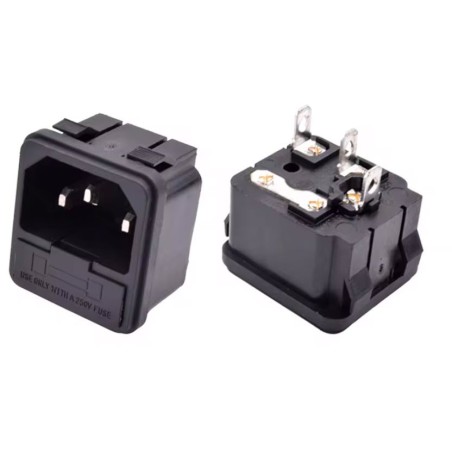 Connecteur C14 IEC320 à 3 broches avec porte-fusible prise de courant électrique 10A 250V
