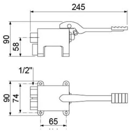 Pedal válvula agua fría/caliente empalme 1/2" progresivo 542916