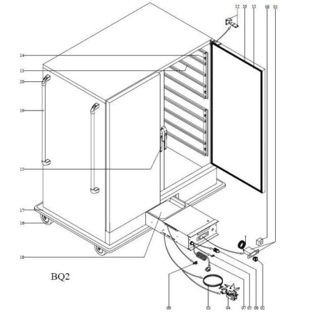ventilador de aire caliente 230VAC sujeción 3 orificios A09DC34 BQ1 BQ2