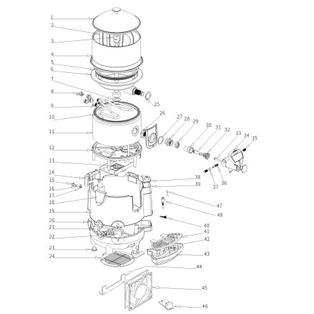 Interrupteur de flotteur niveau d'eau Chocolatera CH-5 CH-10 Démontage 48