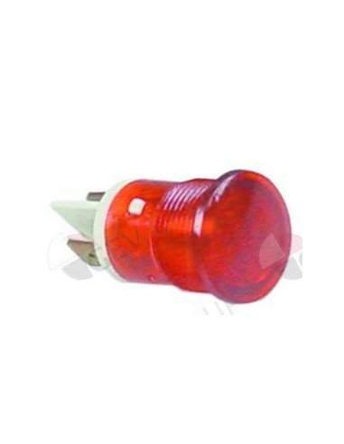 lámpara de señalización ø 16mm 230V rojo empalme conector Faston