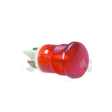 lámpara de señalización ø 16mm 230V rojo empalme conector Faston