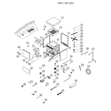 Chambre de pressostat kit Lave-vaisselle EUT.1100 EUT.500 EUT.1000 ARA-ERS.BYM-0034