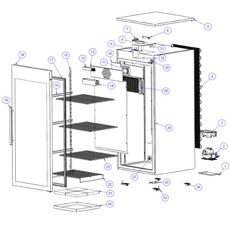 Thermostat numérique EVJ526N2 MC-1000 12260509 MC.1000 Pièce de rechange numéro 9