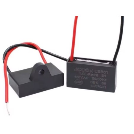 Condensador de Arranque capacidad 1µF 450VAC CBB61 36x10x20mm