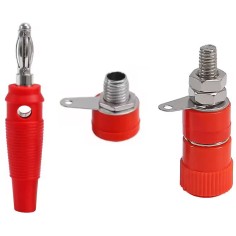 Kit de connecteur banane fileté M4 30A Barres de soudure Ramón Couleur rouge